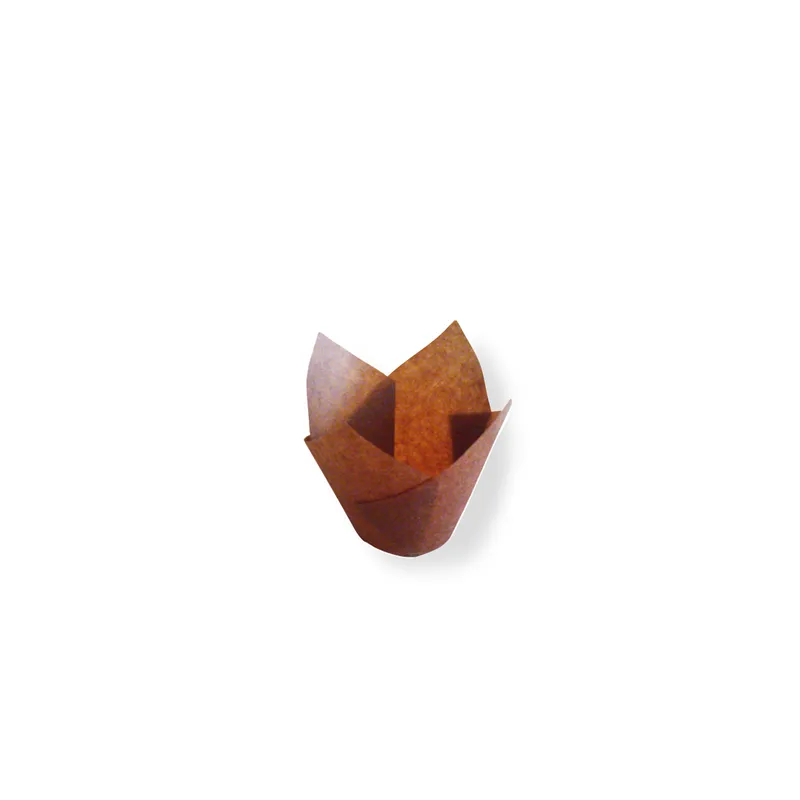 MUFFIN CUPS TULIP  50 G/M2 Ø 3x4,5/6,5 CM MARRON PARCH.INGRAISSABLE (1000 UNITÉ)