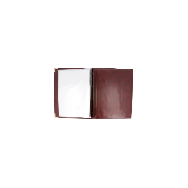 PORTE MENU 8 POCHETTES DIN-A4   25,5x33 CM BORDEAUX PVC (1 UNITÉ)