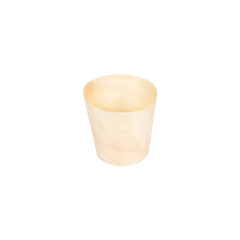 MINI VERRES EN FEUILLE DE PEUPLIER WOOD 15 ML Ø 4,4x4,5 CM NATUREL BOIS (50 UNITÉ)