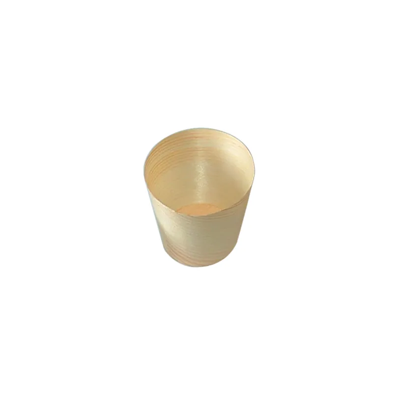 MINI VERRES EN FEUILLE DE PEUPLIER WOOD 30 ML Ø 6x6 CM NATUREL BOIS (50 UNITÉ)