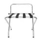 POSE VALISES PLIABLE AVEC DOSSIER ARROW 62x50x69 CM CHROME ACIER (1 UNITÉ) POSE VALISES PLIABLE AVEC DOSSIER