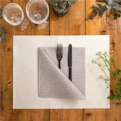 SETS DE TABLE 'DRY COTTON' 55 G/M2 30x40 CM IVOIRE AIRLAID (800 UNITÉ)