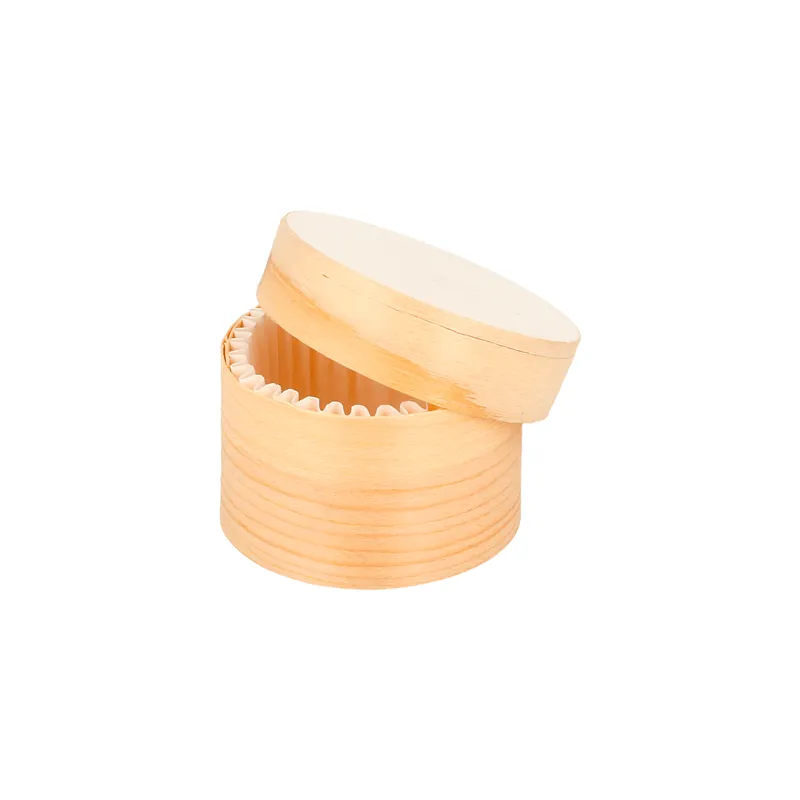 MINI BOÎTES ROND COUVERCLE+ CAPSULE WOOD 50 ML Ø 5x3,5 CM NATUREL BOIS (200 UNITÉ)