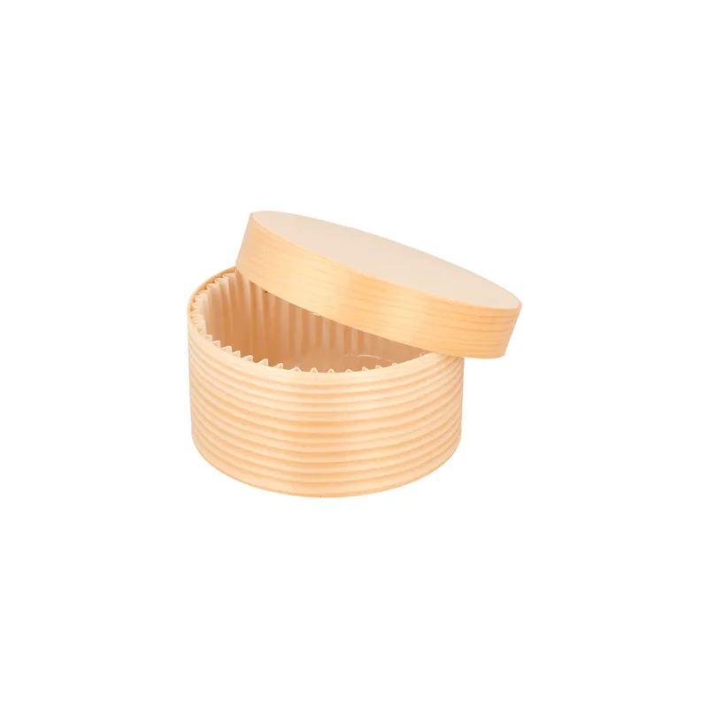 MINI BOÎTES ROND COUVERCLE+ CAPSULE WOOD 150 ML Ø 8x4 CM NATUREL BOIS (200 UNITÉ)
