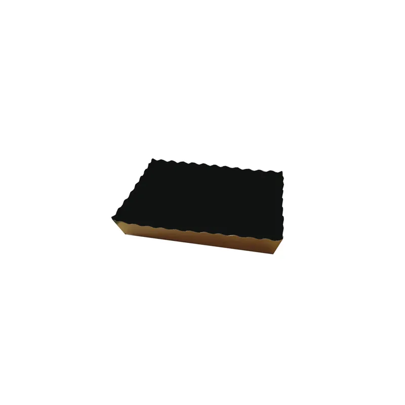 BARQUETTES PÂTISSERIE DEUX FACES  380 G/M2 22x14x3,5 CM OR/NOIR CARTON (250 UNITÉ)