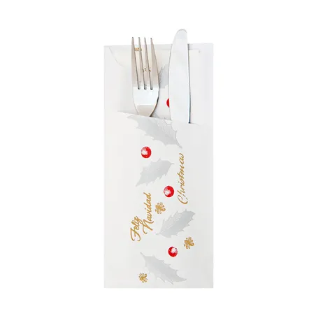 SACHET POUR COUVERTS + SERV.BLANCHE