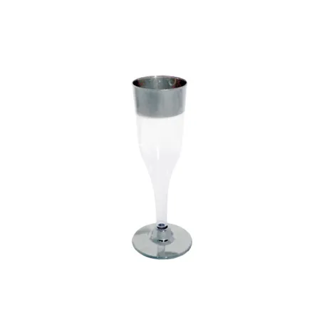 12 FLUTES CHAMPAGNE AVEC LISERÉ ARGENTÉ
