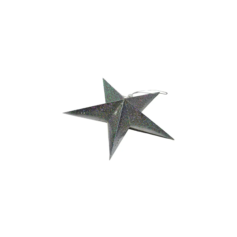 ÉTOILES À PENDRE  Ø 45 CM ARGENTE PAPIER (10 UNITÉ)