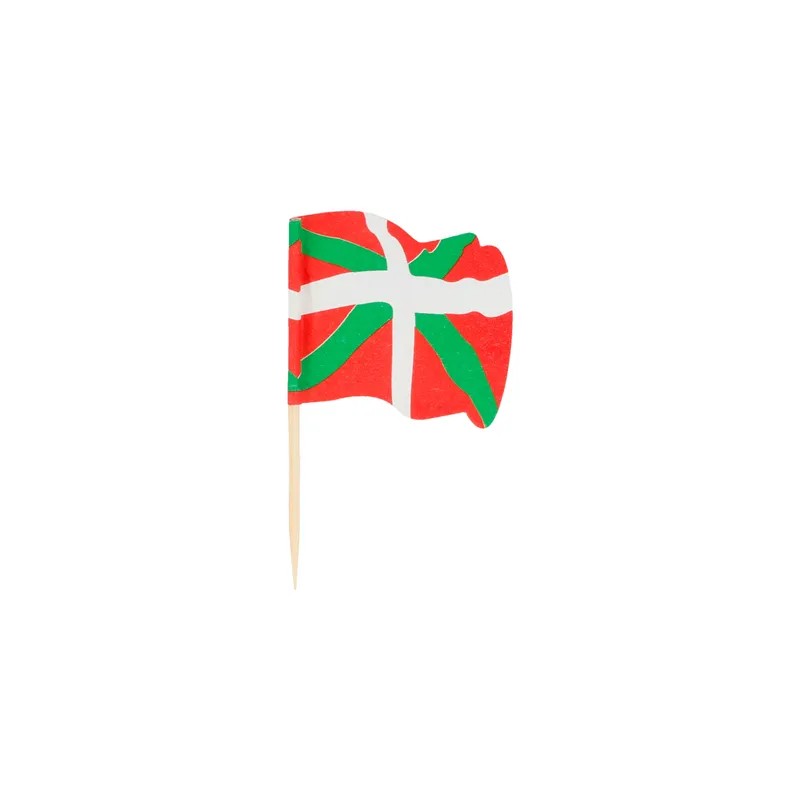 PETITS DRAPEAUX - EUSKADI   4x3/6,5 CM ASSORTI BOIS (144 UNITÉ)