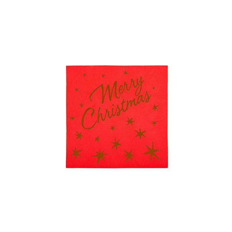SERVIETTES 'MERRY CHRISTMAS' 55 G/M2 40x40 CM ROUGE AIRLAID (700 UNITÉ) SERVIETTES 'MERRY CHRISTMAS' 55 G/M2 40x40 CM ROUGE AIRLAID (700 UNITÉ)
