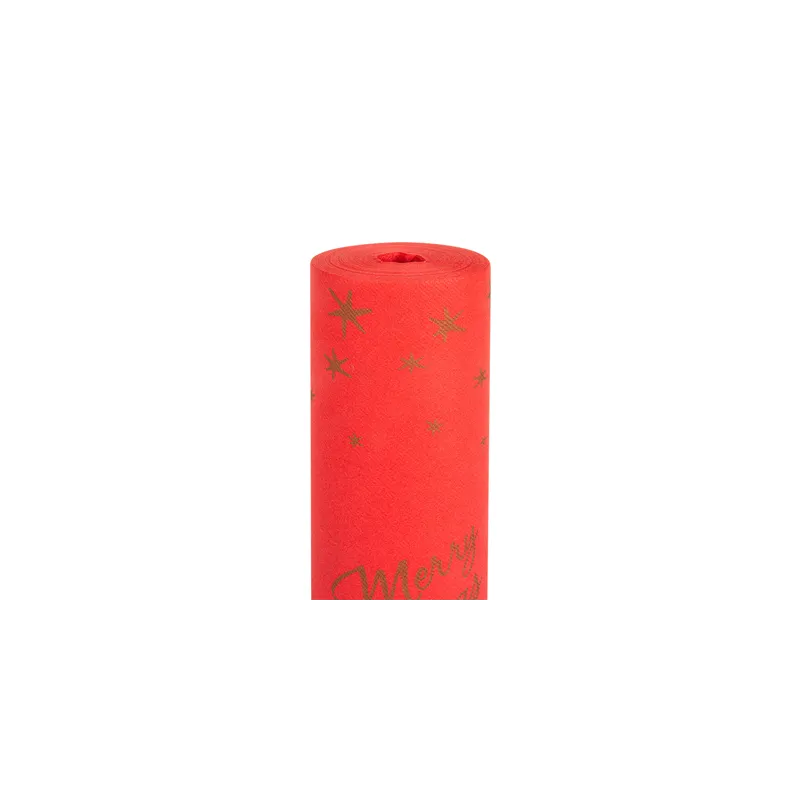 "TETE-A-TETE" (20 FEUILLES) 'MERRY CHRISTMAS'  55 G/M2 0,40x24 M ROUGE AIRLAID (6 UNITÉ)