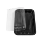 SETS BARQUETTES + COUVERCLES 25x18,3x5,6 CM NOIR PS (300 UNITÉ) SETS BARQUETTES + COUVERCLES