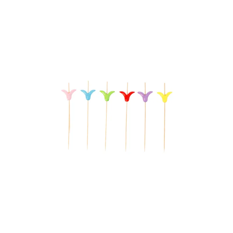 PIQUES "TULIPE" BAMBOO  12 (h) CM NATUREL BAMBOU (100 UNITÉ)