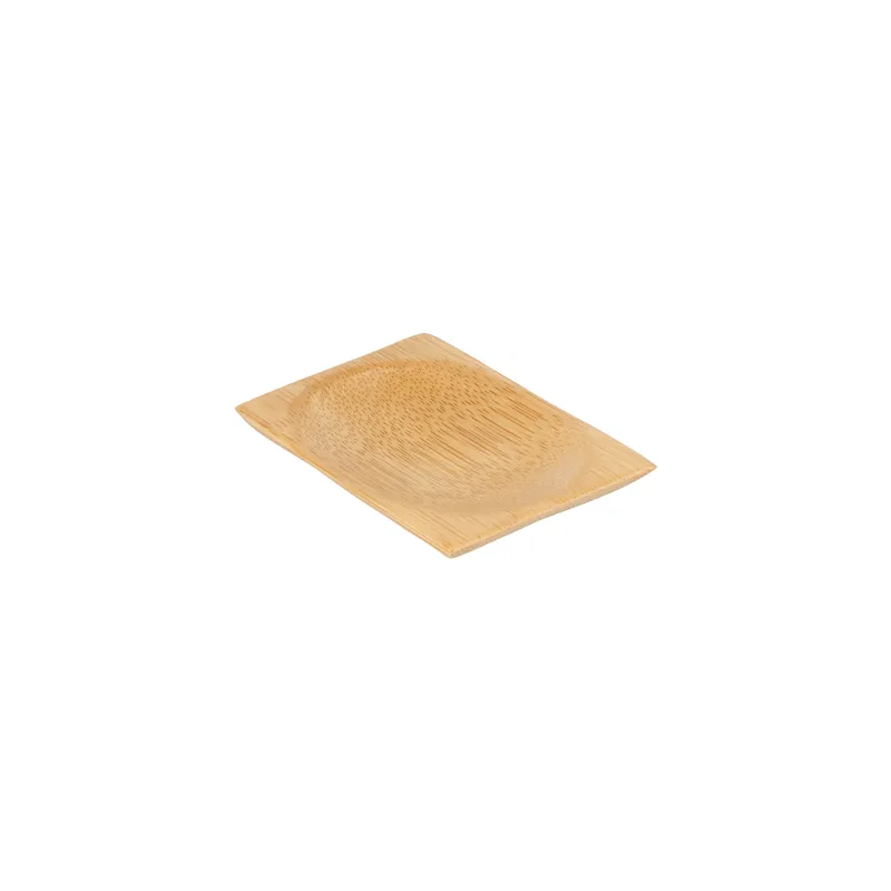 MINI ASSIETTES RECTANGULAIRES BAMBOO  6x8 CM NATUREL BAMBOU (24 UNITÉ)