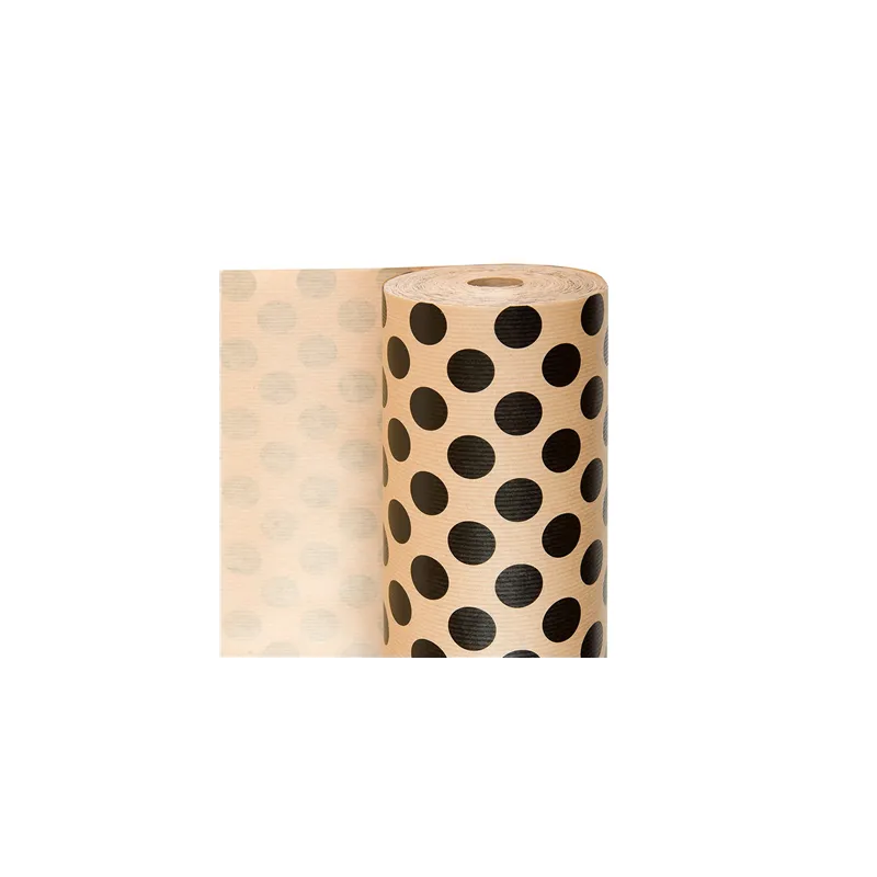 PAPIER CADEAUX - À POIS 'TOPOS' 60 G/M2 0,7x100 M NATUREL KRAFT VERGÉ (1 UNITÉ)