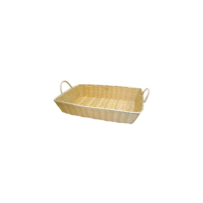 PANIERS SIMILI OSIER RECTANGULAIRES   48x35x10 CM NATUREL PP (12 UNITÉ)