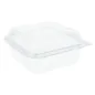 RÉCIPIENTS PÂTISSERIES + COUVERCLE 600 ML 14x14x7,2 CM TRANSPARENT RPET (700 UNITÉ) RÉCIPIENTS PÂTISSERIES + COUVERCLE