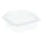 RÉCIPIENTS PÂTISSERIES + COUVERCLE 600 ML 14x14x7,2 CM TRANSPARENT RPET (700 UNITÉ) RÉCIPIENTS PÂTISSERIES + COUVERCLE