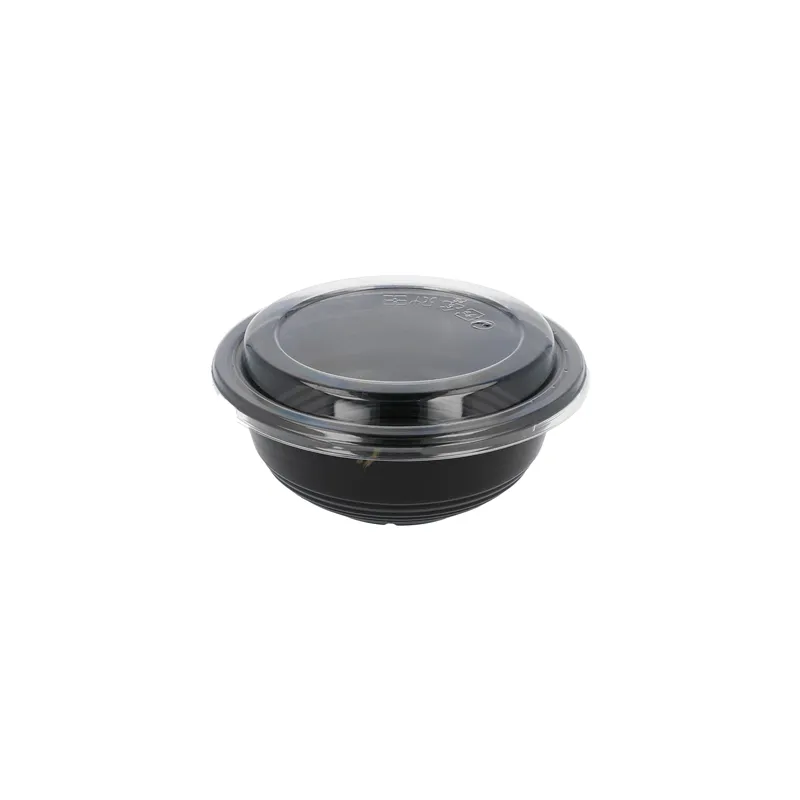 BOLS + COUVERCLES  450 ML Ø 15x6 CM NOIR PP (600 UNITÉ)
