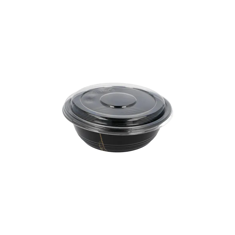 BOLS + COUVERCLES  700 ML Ø 17x6,1 CM NOIR PP (500 UNITÉ)