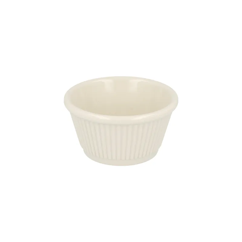 RAMEQUINS STRIÉS ASAMI WARE 90 ML Ø 7,8x3,4 CM IVOIRE MÉLAMINE (48 UNITÉ)