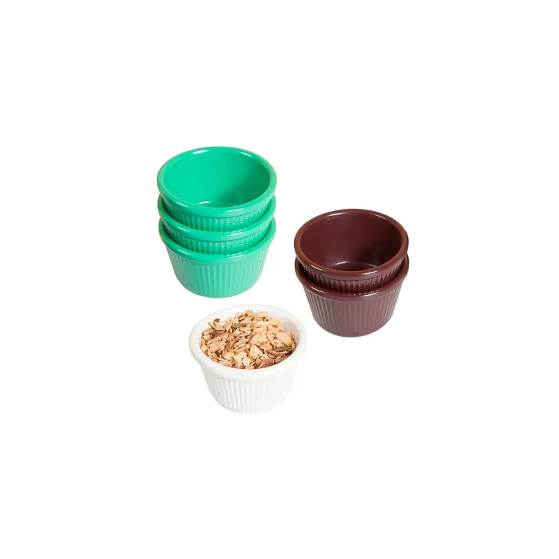 RAMEQUINS STRIÉS ASAMI WARE 90 ML Ø 7,8x3,4 CM ROUGE MÉLAMINE (48 UNITÉ)
