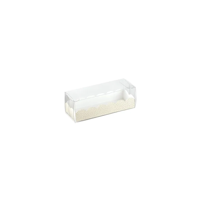 BOÎTES PÂTISSERIE + BASES BRISTOL 16x5x5 CM TRANSPARENT PET (200 UNITÉ) BOÎTES PÂTISSERIE + BASES BRISTOL 16x5x5 CM TRANSPARENT PET (200 UNITÉ)