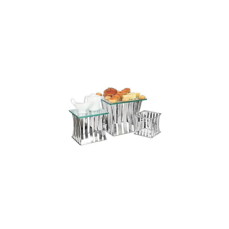 3 U. STAND BUFFET   16/22/26 CM ARGENTE INOX (1 UNITÉ)