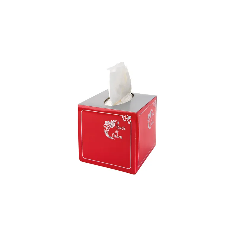 100 U. MOUCHOIRS 2 PLIS "CUBE" 'TOUCH OF CHARM'  11x11x12 CM BLANC CELLULOSE (1 UNITÉ)