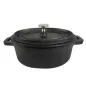 COCOTTE OVALE AVEC COUVERCLE 800 Ml 17,9(23,9)x14x6,9 CM NOIR FER (6 UNITÉ) COCOTTE OVALE AVEC COUVERCLE