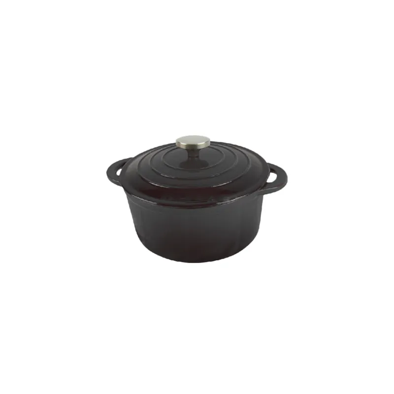 COCOTTE RONDE AVEC COUVERCLE  2500 ML Ø 21(28)x10,2 CM NOIR FER (4 UNITÉ)