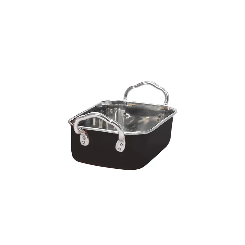 MINI BACS AVEC ANSES ARTINOX  14,5x9,5x4,5 CM NOIR INOX (6 UNITÉ)