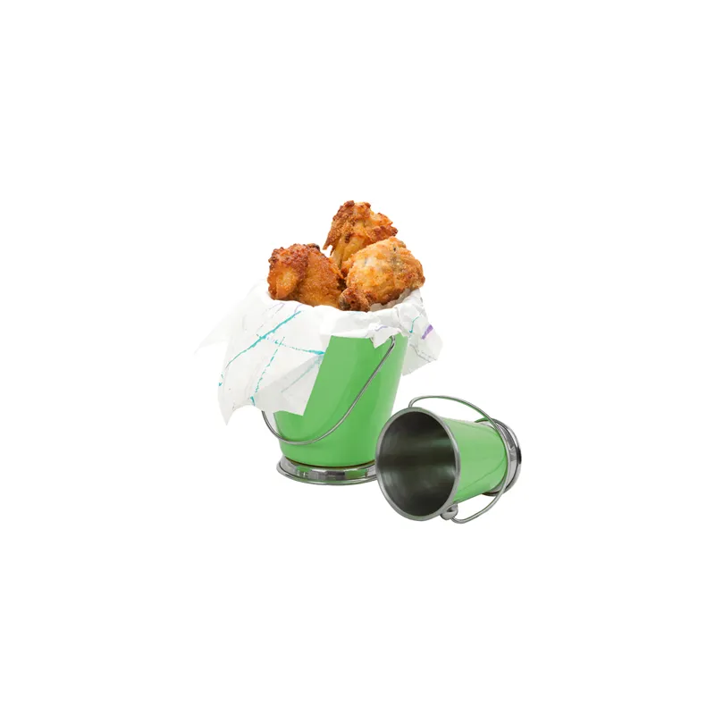 MINI SEAUX  Ø 12x12 CM VERT INOX (12 UNITÉ)