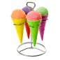 STANDS INOX+4 CÔNES GLACES Ø 7x14,8 CM ASSORTI PORCELAINE (6 UNITÉ) STANDS INOX+4 CÔNES GLACES