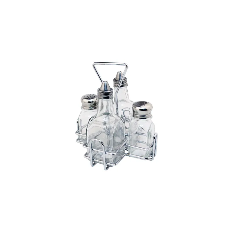 SET HUILIER 4 PIÈCES   16x14x17,6 CM ARGENTE INOX (1 UNITÉ)