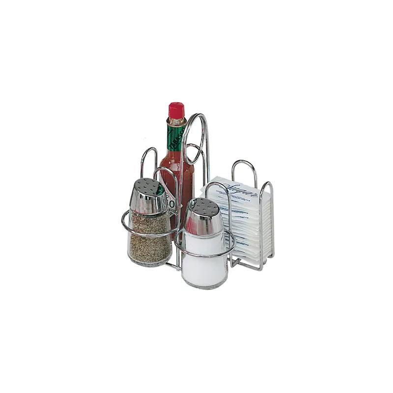RACK POUR 4 ELEMENTS A CONDIMENTS 14,5x12x14,5 CM ARGENTE FER (1 UNITÉ) RACK POUR 4 ELEMENTS A CONDIMENTS 14,5x12x14,5 CM ARGENTE FER (1 UNITÉ)