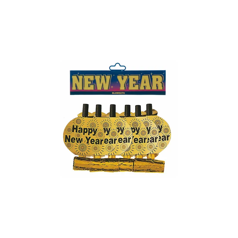6 LANGUES DE BELLE-MERE "HAPPY NEW YEAR" 34x3 CM DORE (24 UNITÉ) 6 LANGUES DE BELLE-MERE "HAPPY NEW YEAR" 34x3 CM DORE (24 UNITÉ)