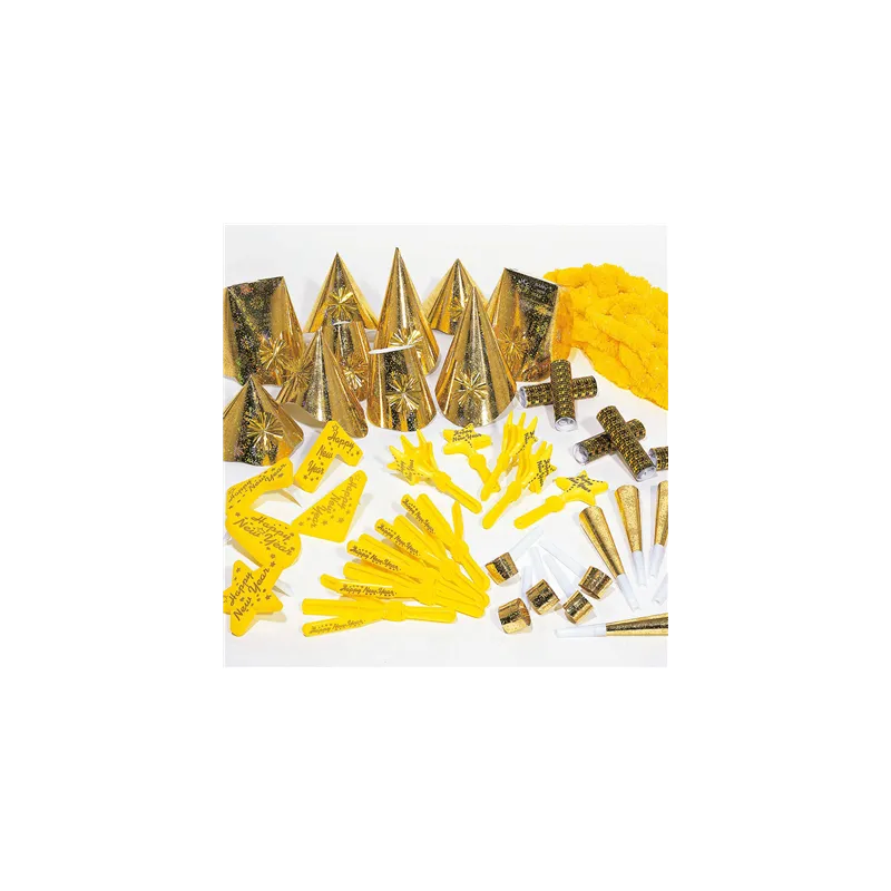 ASSORTIMENT COTILLON HOLOGRAFIQUE 10 PERSONNES OR (1 UNITÉ) ASSORTIMENT COTILLON HOLOGRAFIQUE 10 PERSONNES OR (1 UNITÉ)