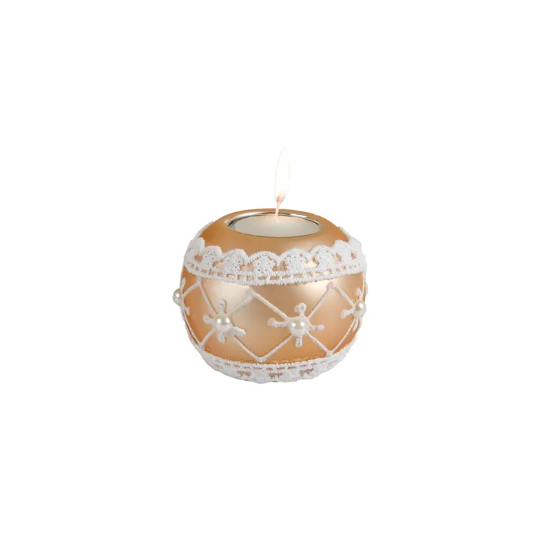 BASE POUR TEA-LIGHTS   8x8x7 CM OR VERRE (4 UNITÉ)
