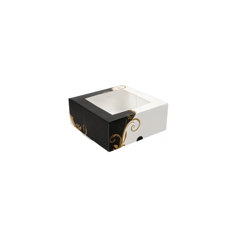 BOÎTES PATISSERIES AVEC FENÊTRE THEPACK 'CLASSIC' 18x18x7,5 CM BLANC CARTON NANO-MICRO (200 UNITÉ) BOÎTES PATISSERIES AVEC FENÊTRE THEPACK 'CLASSIC' 18x18x7,5 CM BLANC CARTON NANO-MICRO (200 UNITÉ)