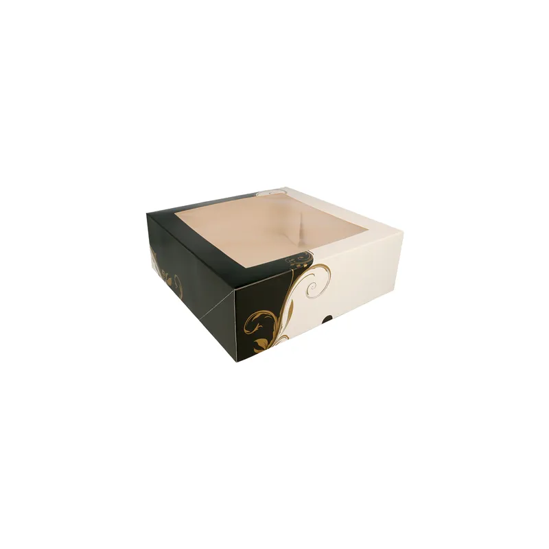 BOÎTES PÂTISSERIES AVEC FENÊTRE THEPACK 'CLASSIC' 28x28x10 CM BLANC CARTON NANO-MICRO (100 UNITÉ) BOÎTES PÂTISSERIES AVEC FENÊTRE THEPACK 'CLASSIC' 28x28x10 CM BLANC CARTON NANO-MICRO (100 UNITÉ)