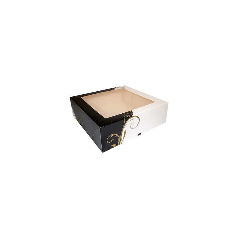 BOÎTES PÂTISSERIES AVEC FENÊTRE THEPACK 'CLASSIC' 32x32x10 CM BLANC CARTON NANO-MICRO (100 UNITÉ) BOÎTES PÂTISSERIES AVEC FENÊTRE THEPACK 'CLASSIC' 32x32x10 CM BLANC CARTON NANO-MICRO (100 UNITÉ)