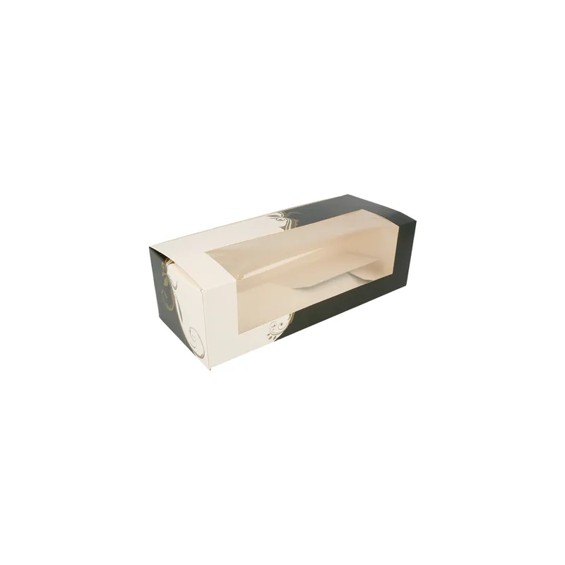 BOÎTES PÂTISSERIES AVEC FENÊTRE THEPACK 'CLASSIC' 26x11x8 CM BLANC CARTON NANO-MICRO (300 UNITÉ) BOÎTES PÂTISSERIES AVEC FENÊTRE THEPACK 'CLASSIC' 26x11x8 CM BLANC CARTON NANO-MICRO (300 UNITÉ)