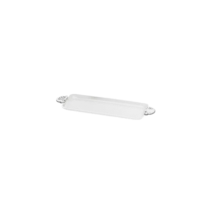 PLATEAU RECTANGULAIRE ANSES ALUMINIUM  55x16,5 CM TRANSPARENT POLYCARBONATE (1 UNITÉ)
