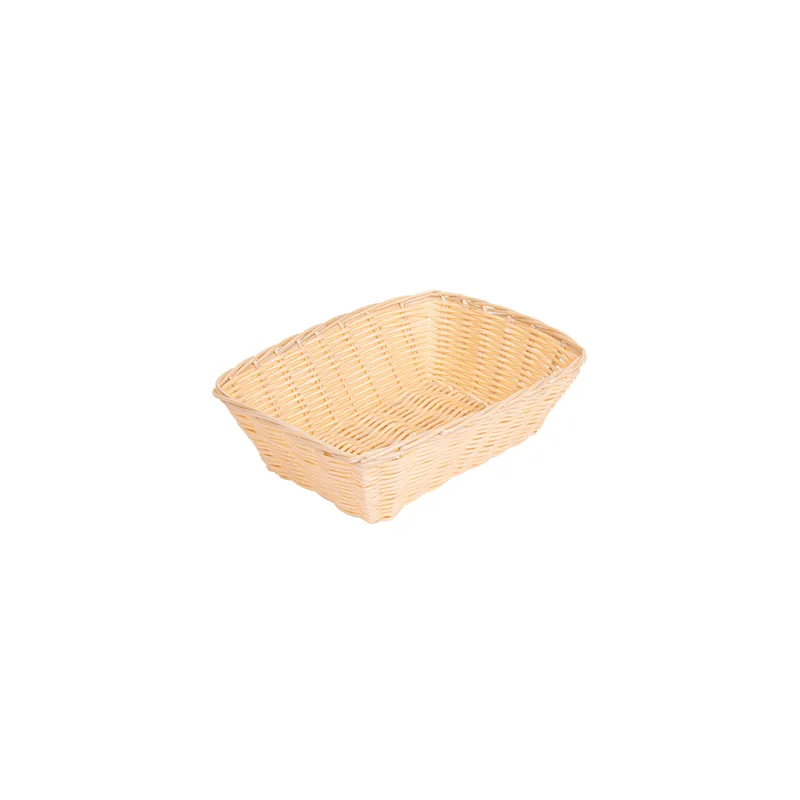 CORBEILLES SIMIL OSIER RECTANGULAIRES   22x14x6,5 CM NATUREL PP (12 UNITÉ)