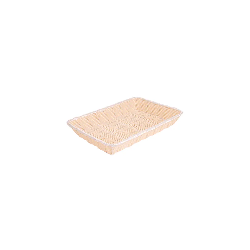 CORBEILLES SIMIL OSIER RECTANGULAIRES   36x25x7,5 CM NATUREL PP (12 UNITÉ)
