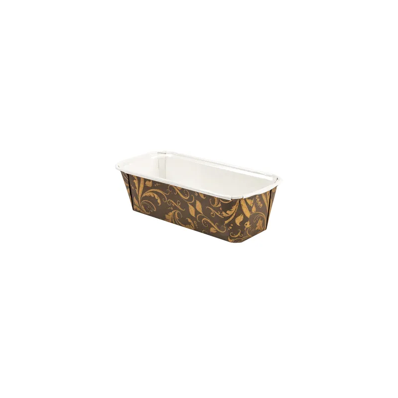 MOULES CUISSON PATISSERIE LAMINES  170 + 16,56 PET G/M2 15,8x5,5x5,2 CM MARRON PAPIER (720 UNITÉ)