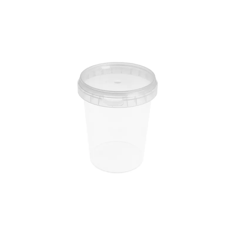 RÉCIPIENTS INVIOLABLES + COUVERCLES  520 ML Ø 9,5x11,7 CM TRANSPARENT PP (400 UNITÉ)