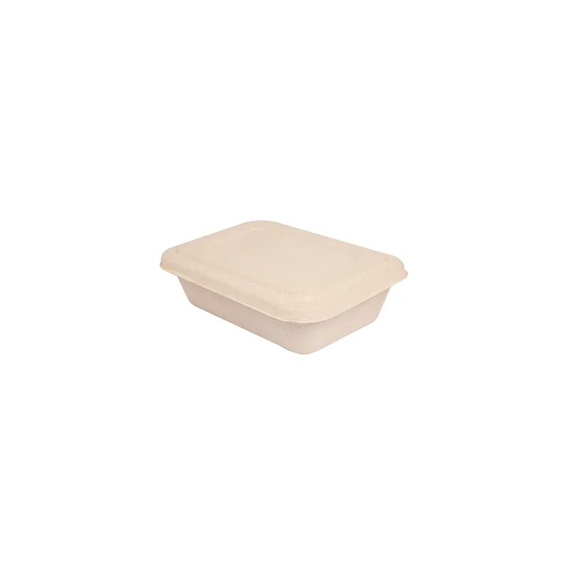 PLATEAUX + COUVERCLE BIONIC 800 ML 19,3x13,5x5 CM NATUREL BAGASSE (400 UNITÉ)