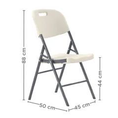 CHAISE PLIABLE SUPRA-TEK 50x45x88 CM BLANC PE (4 UNITÉ)